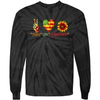 Peace Love & Junenth June 19th Freedom Day Tie-Dye Long Sleeve Shirt