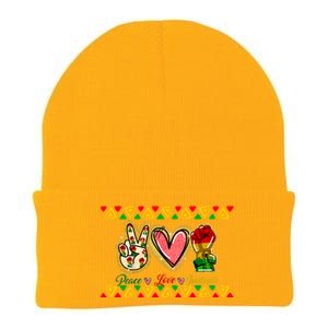 Peace Love Juneteenth Freeish Black History Black Culture Funny Gift Knit Cap Winter Beanie