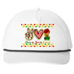 Peace Love Juneteenth Freeish Black History Black Culture Funny Gift Snapback Five-Panel Rope Hat