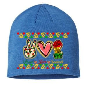 Peace Love Juneteenth Freeish Black History Black Culture Funny Gift Sustainable Beanie