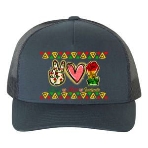 Peace Love Juneteenth Freeish Black History Black Culture Funny Gift Yupoong Adult 5-Panel Trucker Hat