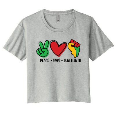 Peace Love Juneteenth Gift Women's Crop Top Tee