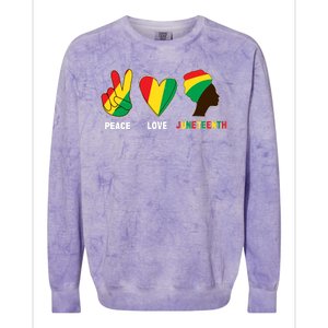 Peace Love Juneteenth Colorblast Crewneck Sweatshirt