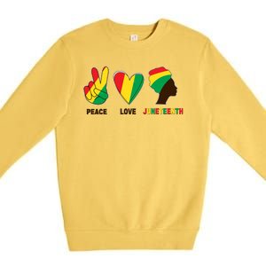 Peace Love Juneteenth Premium Crewneck Sweatshirt