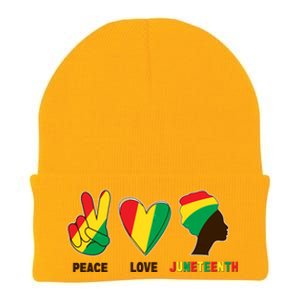 Peace Love Juneteenth Knit Cap Winter Beanie