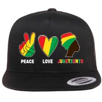 Peace Love Juneteenth Flatbill Hat