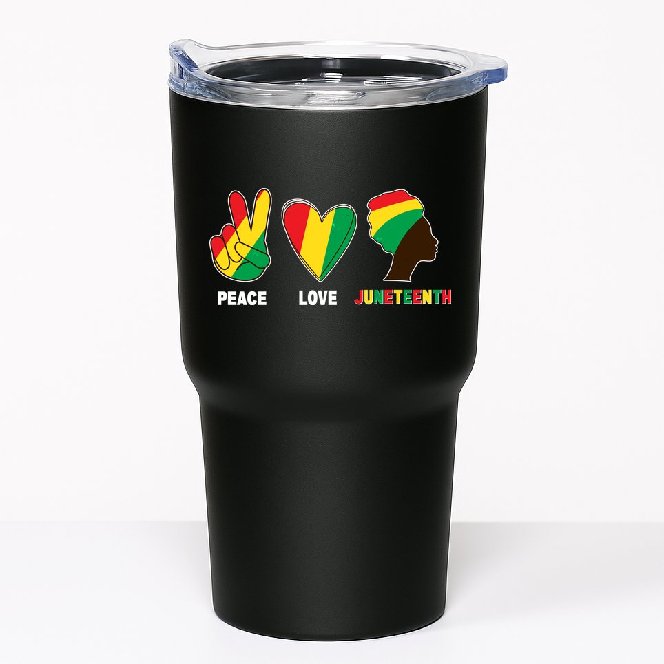 Peace Love Juneteenth Tumbler