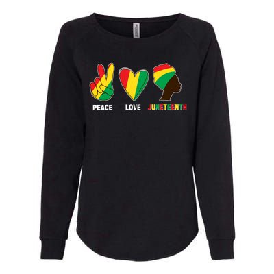 Peace Love Juneteenth Womens California Wash Sweatshirt