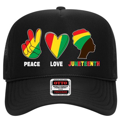 Peace Love Juneteenth Trucker Hat