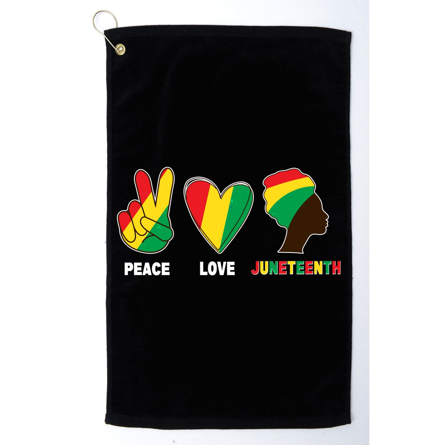Peace Love Juneteenth Golf Towel