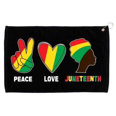 Peace Love Juneteenth Grommeted Golf Towel