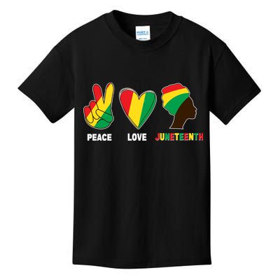 Peace Love Juneteenth Kids T-Shirt