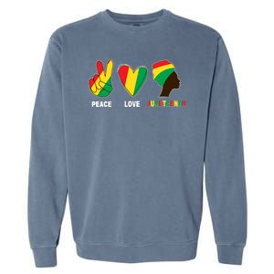 Peace Love Juneteenth Garment-Dyed Sweatshirt