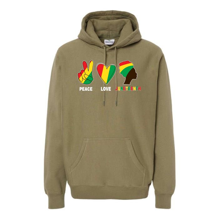 Peace Love Juneteenth Premium Hoodie