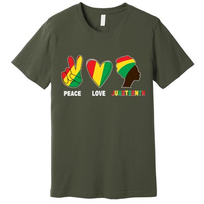Peace Love Juneteenth Premium T-Shirt