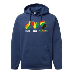 Peace Love Juneteenth Performance Fleece Hoodie