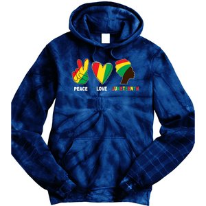 Peace Love Juneteenth Tie Dye Hoodie