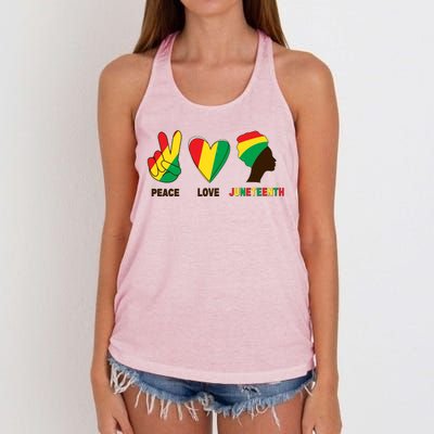 Peace Love Juneteenth Women's Knotted Racerback Tank