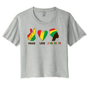 Peace Love Juneteenth Women's Crop Top Tee