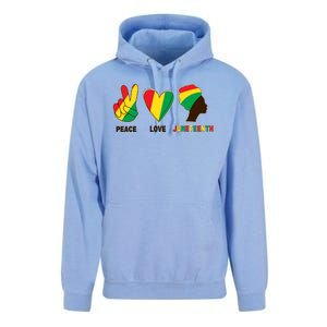 Peace Love Juneteenth Unisex Surf Hoodie