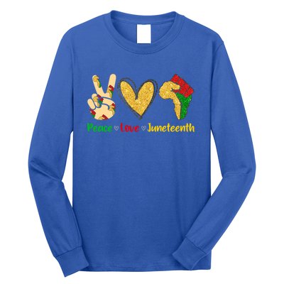 Peace Love Juneteenth Funny Black History Month Clothing Great Gift Long Sleeve Shirt