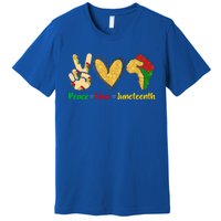 Peace Love Juneteenth Funny Black History Month Clothing Great Gift Premium T-Shirt