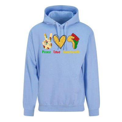 Peace Love Juneteenth Funny Black History Month Clothing Great Gift Unisex Surf Hoodie