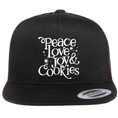 Peace Love Joy And Cookies Christmas Flatbill Hat