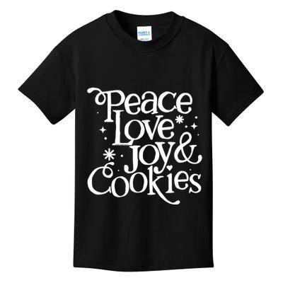 Peace Love Joy And Cookies Christmas Kids T-Shirt