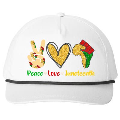 Peace Love Juneteenth Funny Black History Month Clothing Cool Gift Snapback Five-Panel Rope Hat