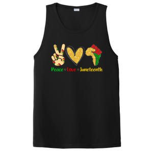 Peace Love Juneteenth Funny Black History Month Clothing Cool Gift PosiCharge Competitor Tank