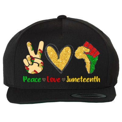 Peace Love Juneteenth Funny Black History Month Clothing Cool Gift Wool Snapback Cap