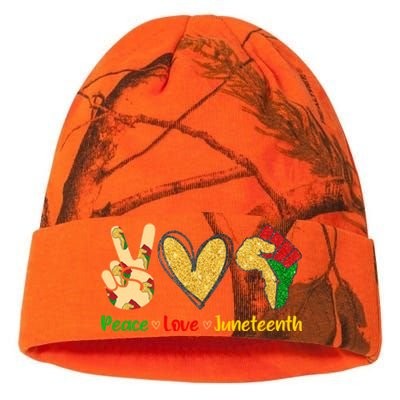 Peace Love Juneteenth Funny Black History Month Clothing Cool Gift Kati Licensed 12" Camo Beanie