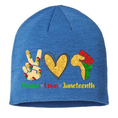 Peace Love Juneteenth Funny Black History Month Clothing Cool Gift Sustainable Beanie