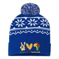 Peace Love Juneteenth Funny Black History Month Clothing Cool Gift USA-Made Snowflake Beanie