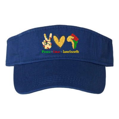 Peace Love Juneteenth Funny Black History Month Clothing Cool Gift Valucap Bio-Washed Visor