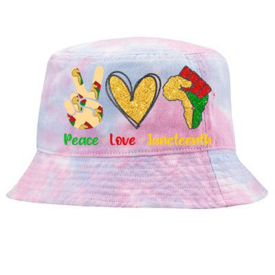 Peace Love Juneteenth Funny Black History Month Clothing Cool Gift Tie-Dyed Bucket Hat