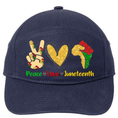 Peace Love Juneteenth Funny Black History Month Clothing Cool Gift 7-Panel Snapback Hat