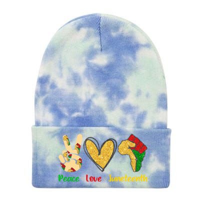 Peace Love Juneteenth Funny Black History Month Clothing Cool Gift Tie Dye 12in Knit Beanie