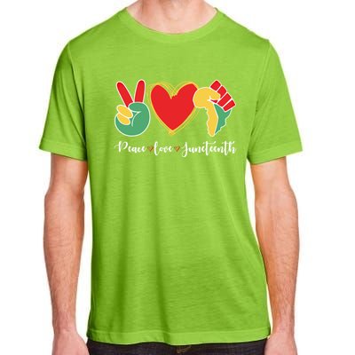 Peace Love Juneteenth Independence Day Black History Melanin Gift Adult ChromaSoft Performance T-Shirt