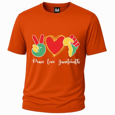 Peace Love Juneteenth Independence Day Black History Melanin Gift Cooling Performance Crew T-Shirt