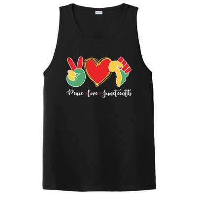 Peace Love Juneteenth Independence Day Black History Melanin Gift PosiCharge Competitor Tank