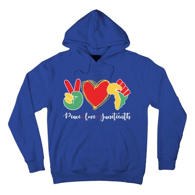 Peace Love Juneteenth Independence Day Black History Melanin Gift Hoodie