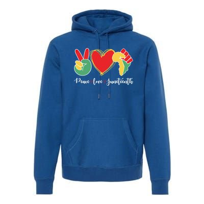 Peace Love Juneteenth Independence Day Black History Melanin Gift Premium Hoodie