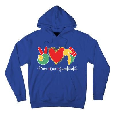 Peace Love Juneteenth Independence Day Black History Melanin Gift Tall Hoodie