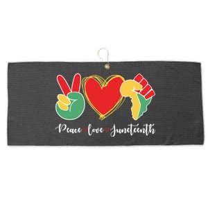 Peace Love Juneteenth Independence Day Black History Melanin Gift Large Microfiber Waffle Golf Towel