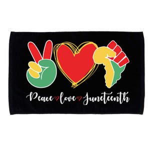 Peace Love Juneteenth Independence Day Black History Melanin Gift Microfiber Hand Towel