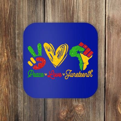 Peace Love Juneteenth Funny Black History Month Gift Coaster