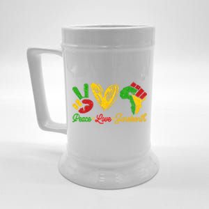 Peace Love Juneteenth Funny Black History Month Gift Beer Stein