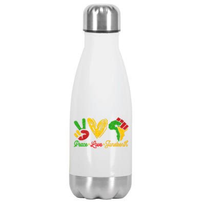 Peace Love Juneteenth Funny Black History Month Gift Stainless Steel Insulated Water Bottle